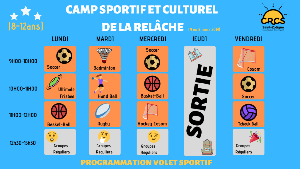 Programmation Sports (8-12ans)